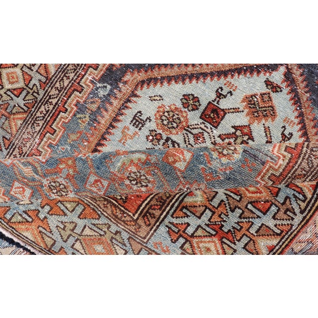 Antique Persian Hamadan Rug With Medallion and Rich Geometric Border 3'10 X 6'1 For Sale - Image 9 of 10