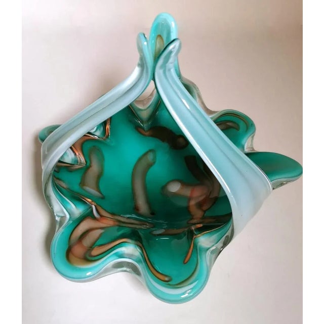 Italian Colored Opaline Murano Glass Basket, 1965 For Sale - Image 4 of 13