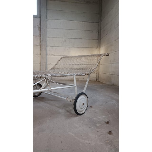 Stunning and rare sunbed or lounge chair attributed to Jean Royere or Matthew Mategot. Looking at the more classic...