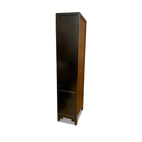 Chinese Black Lacquer Loft Tall Cabinet For Sale - Image 3 of 4