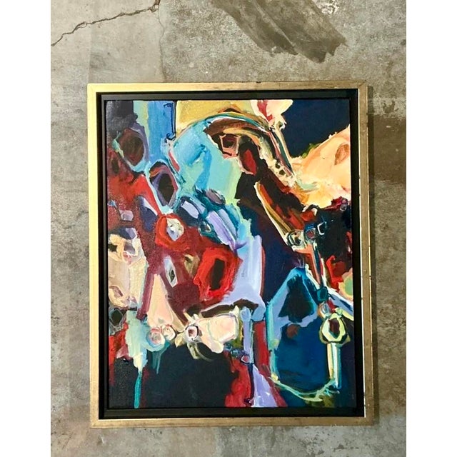 Vintage Boho Original Abstract Oil on Canvas For Sale In West Palm - Image 6 of 12