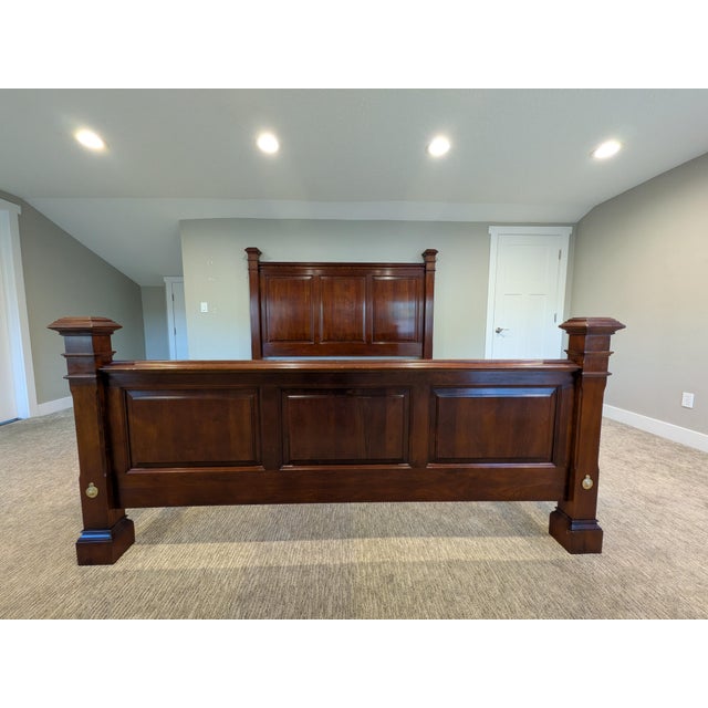 2000 - 2009 Statton Wainscot Colonial King Bed For Sale - Image 5 of 18