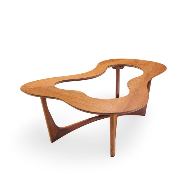 Erno Fabry Erno Fabry Mid Century Walnut and Glass Biomorphic Coffee Table For Sale - Image 4 of 8