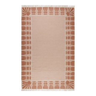 Part & Parcel Goods Wool Tassel Rug, 5' x 8', Bisque, Topaz and Eggshell For Sale