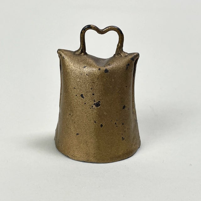 Brass Antique Miniature Swiss Brass Bells With Oil Landscapes, Dated 1905 (Set of 3) For Sale - Image 8 of 11