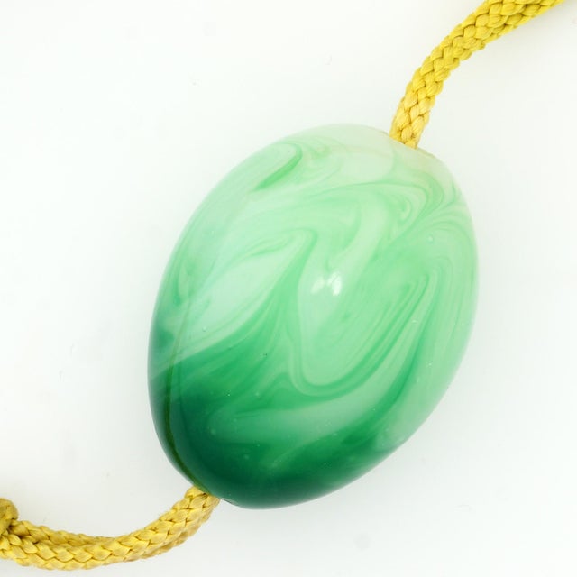 1980s Japanese Glass Hanging Scroll Weights With Tassels For Sale - Image 5 of 5