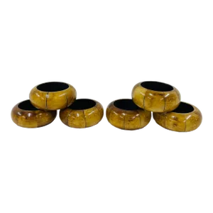 Late 20th Century Faux Bamboo Napkin Rings - Set of 6