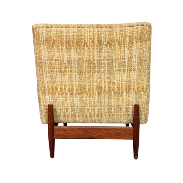 1950s Jens Risom Club Lounge Chair With Walnut Frame For Sale - Image 13 of 13
