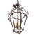 Rustic European style large hanging lantern with leaf motif and curved scrollwork detail
