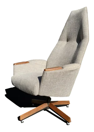 A Mid-Century Modern Adrian Pearsall Swivel High Back Lounge Chair 2174c