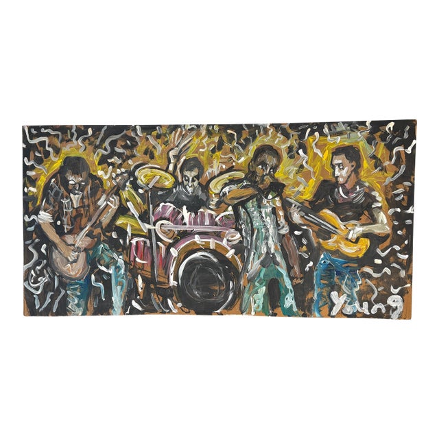 Band of Saints -Haloed Musicians- by Purvis Young (American, 1943–2010) For Sale