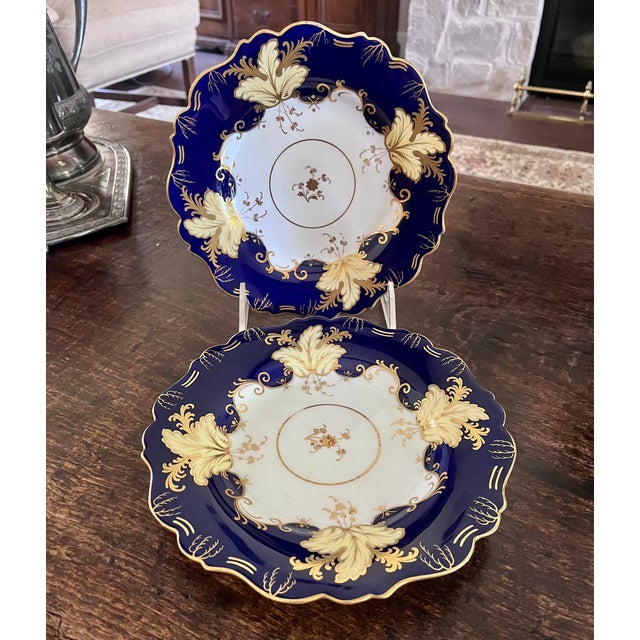 Mid 20th Century Echt Weimar Kobalt "Jutta" Porcelain Salad/Luncheon Plates - A Pair For Sale - Image 11 of 15