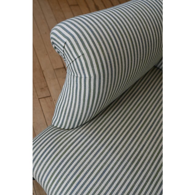 1930's French Upholstered Striped Lounge Chairs For Sale - Image 15 of 16