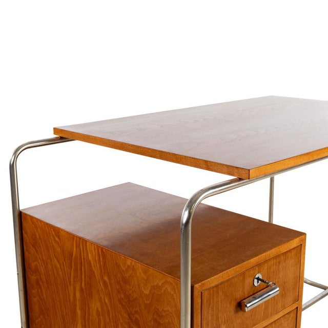 Bauhaus Desk with Drawer Unit, 1930s For Sale - Image 4 of 7