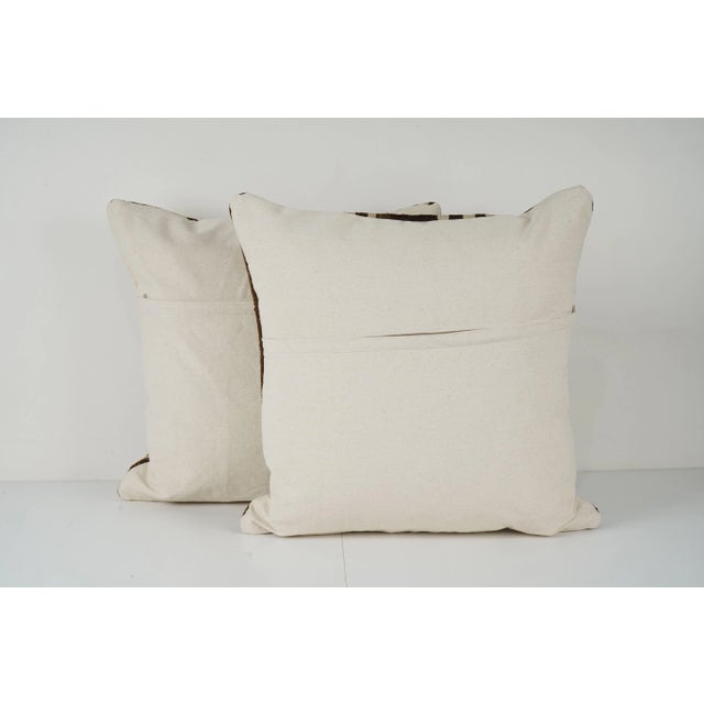 Turkish Hemp Kilim Pillow Cover - A Pair For Sale - Image 4 of 4