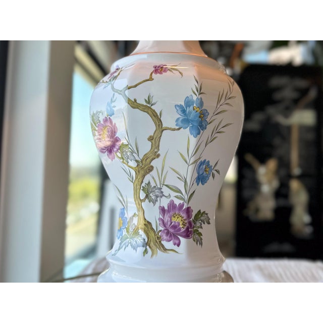 Mid 19th Century Royal Haeger "M-501" Porcelain Floral Lamp For Sale In Portland, OR - Image 6 of 7