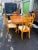 2020s Vintage Wood Dining Table and Six Dining Chairs For Sale - Image 5 of 13
