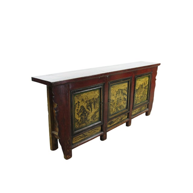 Late 19th Century Late 19th Century Hand Painted Antique Mongolia Sideboard For Sale - Image 5 of 11