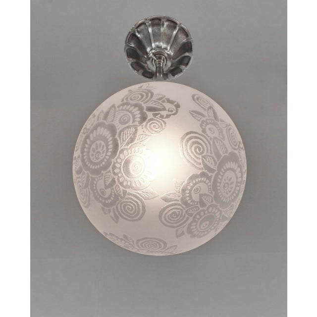 French Art Deco Pendant Light by Leune - 1925 France For Sale - Image 4 of 16