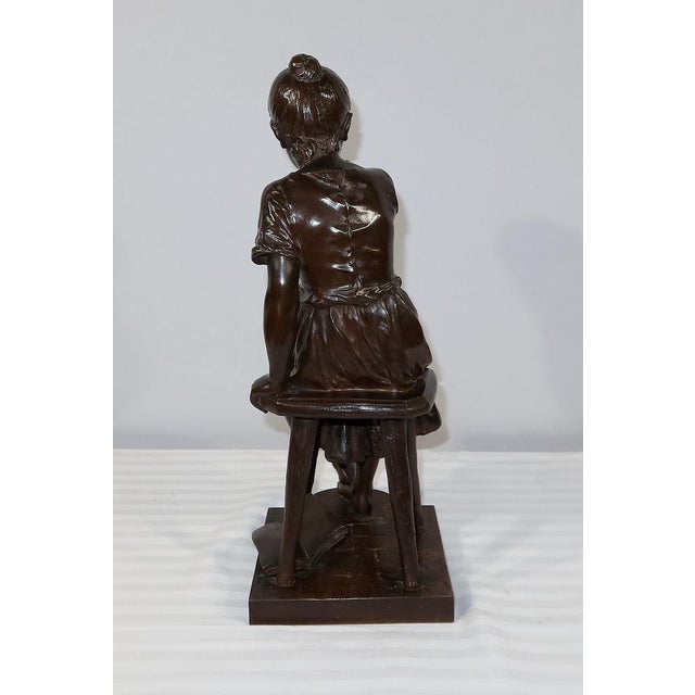 A. Massoulle, Jeune fille assise, Late 1800s, Bronze For Sale - Image 6 of 18