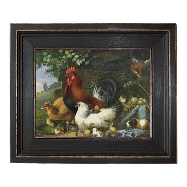 "Fox in the Hen House" Contemporary Reproduction Print on Canvas