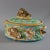 George Jones Majolica game pie dish which features the lid with a knop modelled as a wild boar head, an oak leaf and acorn...