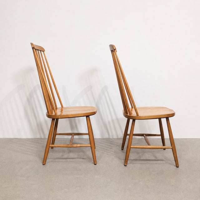 1960s Vintage Scandinavian Wood Chairs, 1960s, Set of 4 For Sale - Image 5 of 9