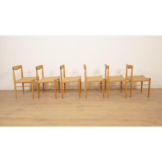 1950s Vintage Oak Dining Chairs by H.W. Klein for Bramin, 1950s, Set of 6 For Sale - Image 5 of 16