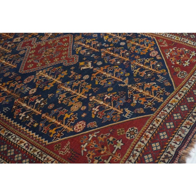Textile Antique Qashqai Rug 3'8'' x 4'10'' For Sale - Image 7 of 12