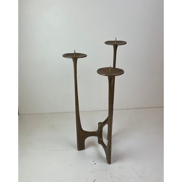 Mid-Century Modern Brutalist Floor Candleholder by Michael Harjes, Germany, 1960 For Sale - Image 3 of 15