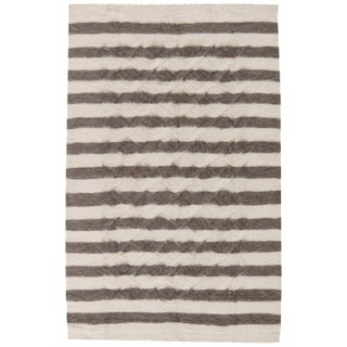 Taurus Collection Modern Striped Goat Hair Rug by Doris Leslie Blau For Sale