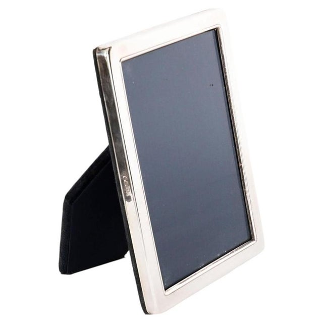Gold Vintage Sterling Silver Portrait Photo Frame attributed to Carrs, 2000s For Sale - Image 8 of 8