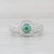 Modern 1.60ctw Green Zircon Diamond Halo Ring 14k White Gold Size 8 Engagement For Sale - Image 3 of 8