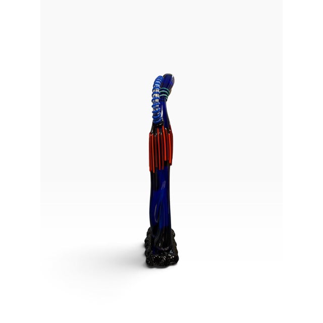 Murano 1980s Mario Badioli Signed Postmodern Murano Art Glass Abstract Figure Sculpture For Sale - Image 4 of 8