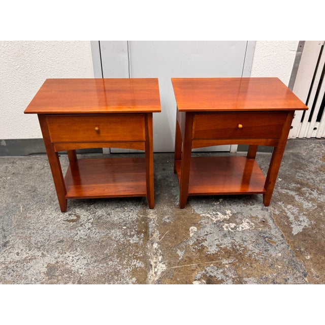 Arts & Crafts Circa 1999 Impressions by Thomasville Bridges Collection Nightstands, Pair For Sale - Image 3 of 12
