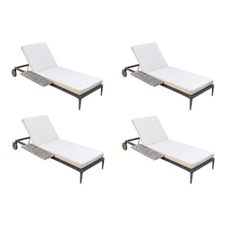 Gloster Grid Outdoor Chaise Loungers, Set of Four For Sale