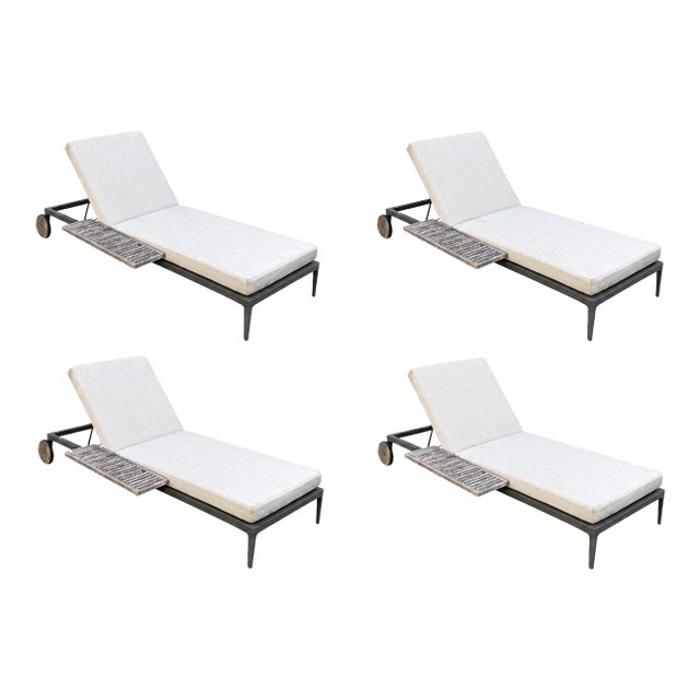 Gloster Grid Outdoor Chaise Loungers, Set of Four For Sale