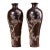 Pair of Antique Repoussé Bronze Vases With Silver-Gilt Magpie & Plum Blossom Motifs For Sale
