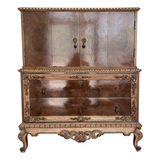 Antique French Rococo Revival Tallboy Chest For Sale