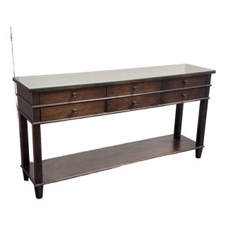 Bassett Furniture Six Drawer Console Table For Sale