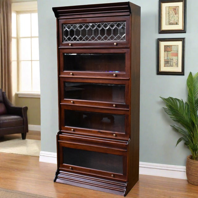 Legacy 5 Stack Barrister Bookcase - Brown Walnut For Sale - Image 9 of 10