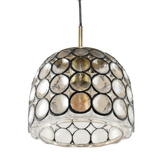 Large Glass and Iron Rings Pendant from Glassworks Limburg, Germany, 1960s For Sale