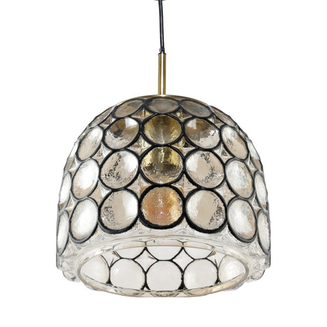 Large Glass and Iron Rings Pendant from Glassworks Limburg, Germany, 1960s For Sale