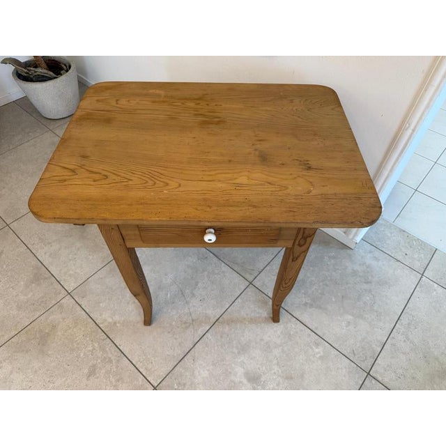 Antique Farmhouse Side Table in Spruce Wood For Sale - Image 6 of 9