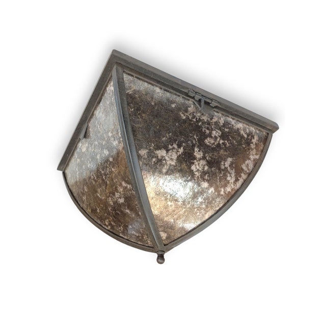 2000 - 2009 Steven Handelman Studios Iron & Mica Flush Mount For Sale - Image 5 of 8