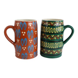 German Slipware Steins - a Pair For Sale