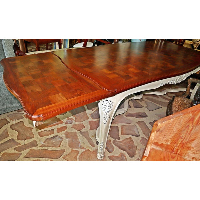 1920s Large French Country Parquetry Dining Table For Sale - Image 11 of 12