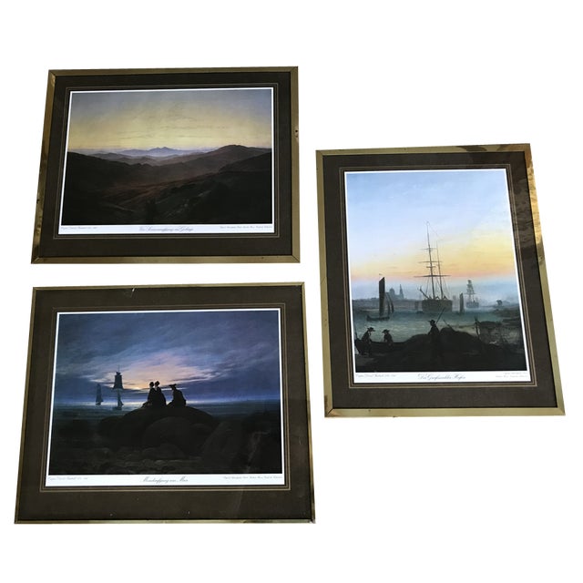 Framed Prints after Caspar David Friedrich, 1970s, Set of 3 For Sale