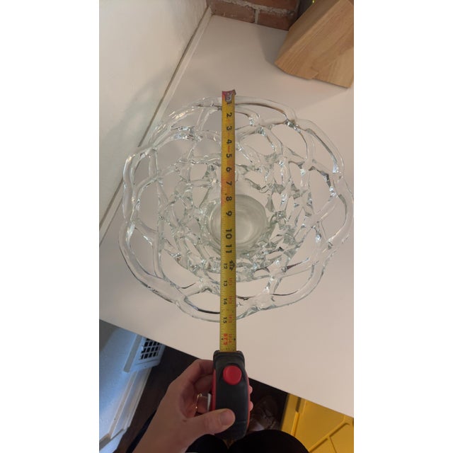 Mid-Century Modern Mid 20th Century Murano-Style Lattice Blown Glass Bowl For Sale - Image 3 of 6