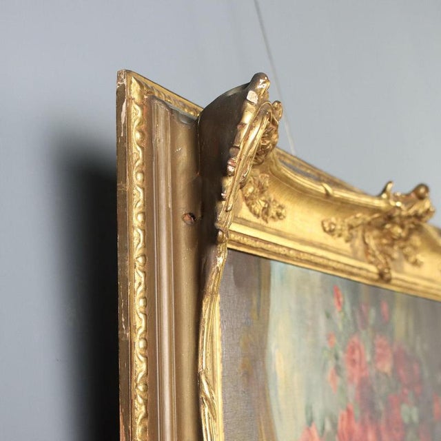 Gaston Dubois, Composition with Roses, Oil on Canvas, 1800s, Framed For Sale - Image 8 of 10
